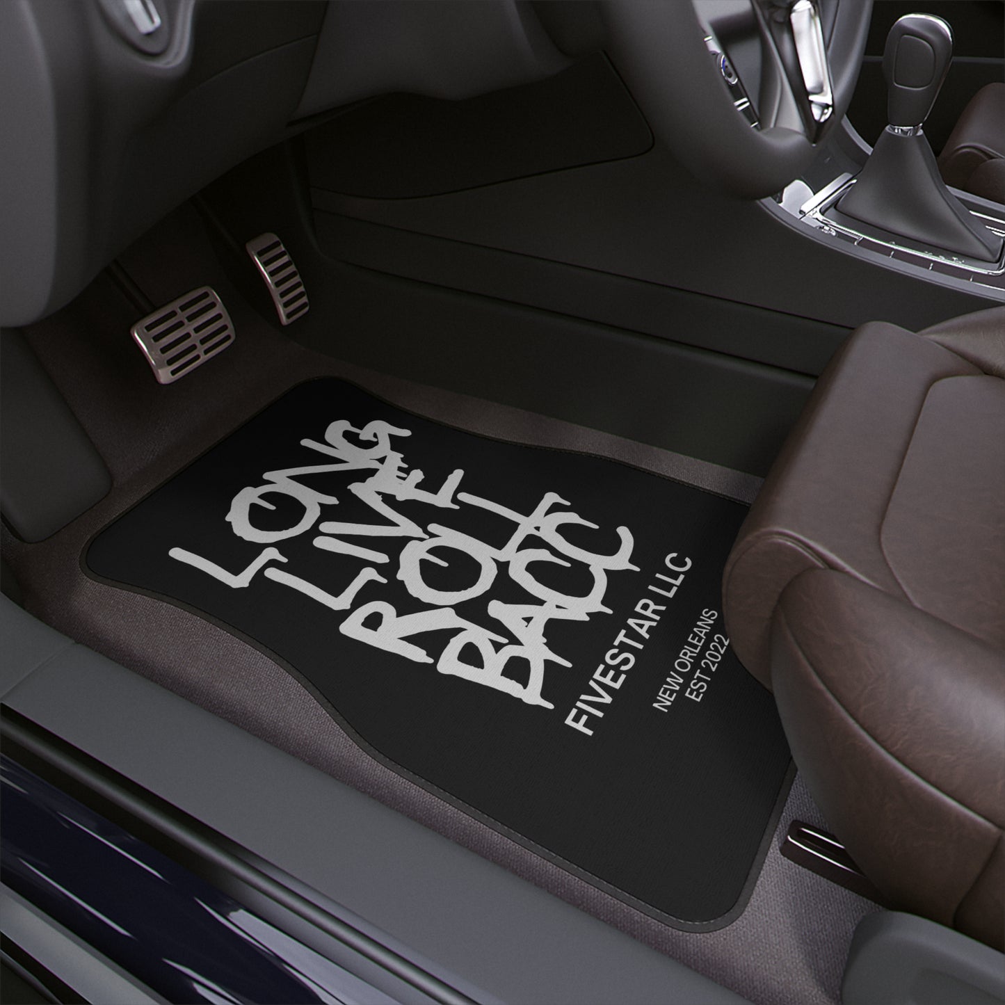 Custom Car Floor Mat with 'Long Live Roll Bacc' Design